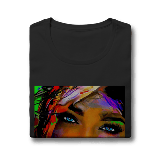 Nome do produto Camiseta Baby Long Quality - Arte Pop Abstrata Olhos Azuis