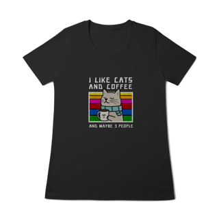 Nome do produto Baby Look I Like Cats and Coffee