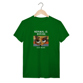 Nome do produto Camiseta Verde Gato Stay Weird - Algodão Penteado