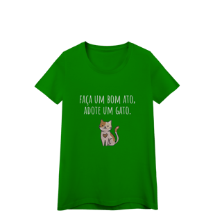 Nome do produto Baby Look Feminina Algodão Gatinho Adote Um Amigo Pet Frase.