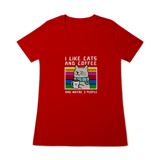 Nome do produto Baby Look I Like Cats and Coffee