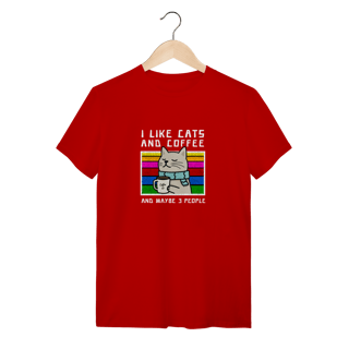 Nome do produto Camiseta Vermelha Gato E Café - Presente Cat Lover 30.1
