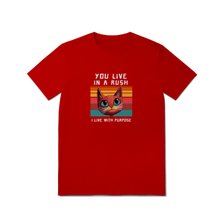 Nome do produto Camiseta Vermelha Gato Filosófico - Frase Reflexão