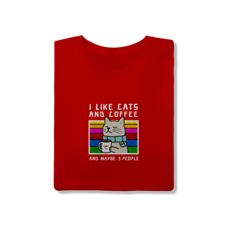 Nome do produto Camiseta Vermelha Gato E Café - Presente Cat Lover 30.1