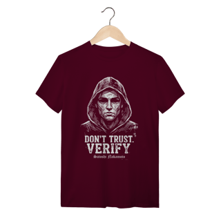 Nome do produto Camiseta Satoshi Nakamoto – Don't Trust. Verify – Criptografia Cypherpunk