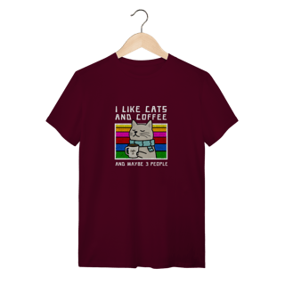 Nome do produto Camiseta Vinho Gato Café - Humor Sarcasmo Algodão