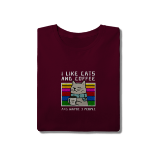 Nome do produto Camiseta Vinho Gato Café - Humor Sarcasmo Algodão