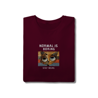 Nome do produto Camiseta Vinho Gato Normal Is Boring - Confortável
