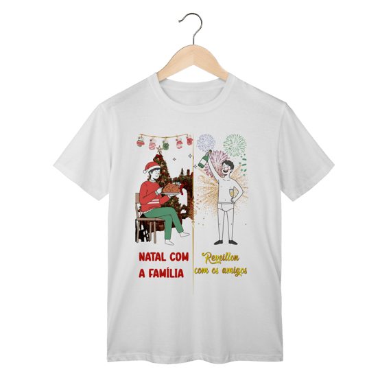 T-Shirt Classic - Natal vs. Reveillon (masculina)