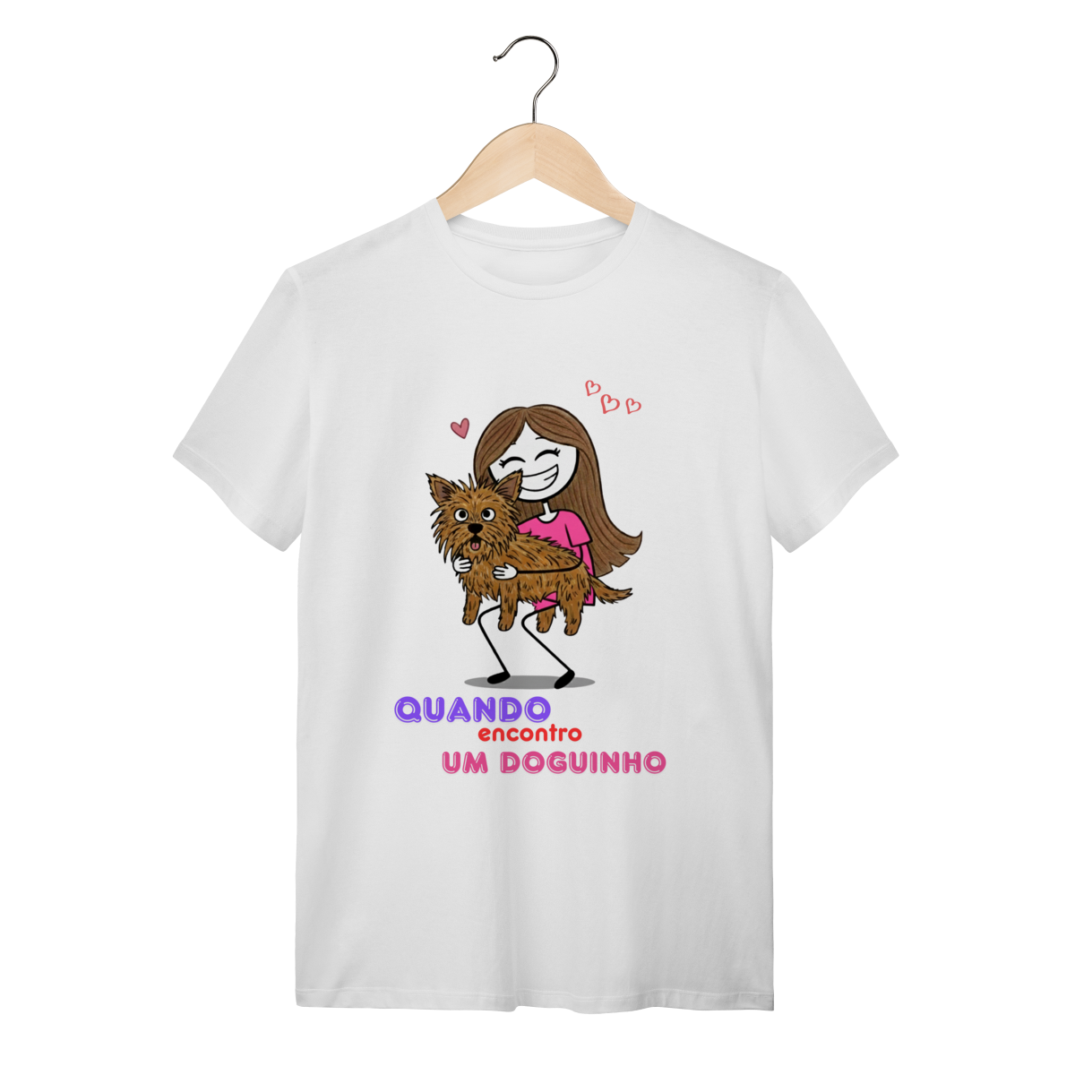 Nome do produto: T-Shirt Quality - Quando Encontro um Doguinho