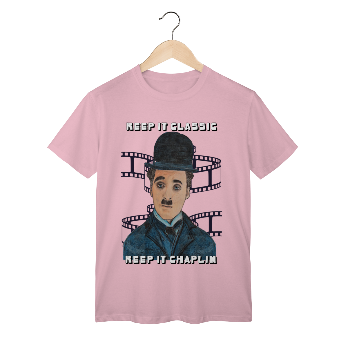Nome do produto: T-Shirt Classic – Keep It Classic, Keep It Chaplin