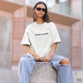 Nome do produto Camiseta Oversized Hidratada & Estressada | Mood Verão 2026
