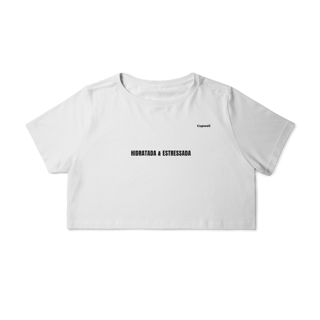 Nome do produto Camiseta Cropped Hidratada & Estressada | Mood Verão 2026