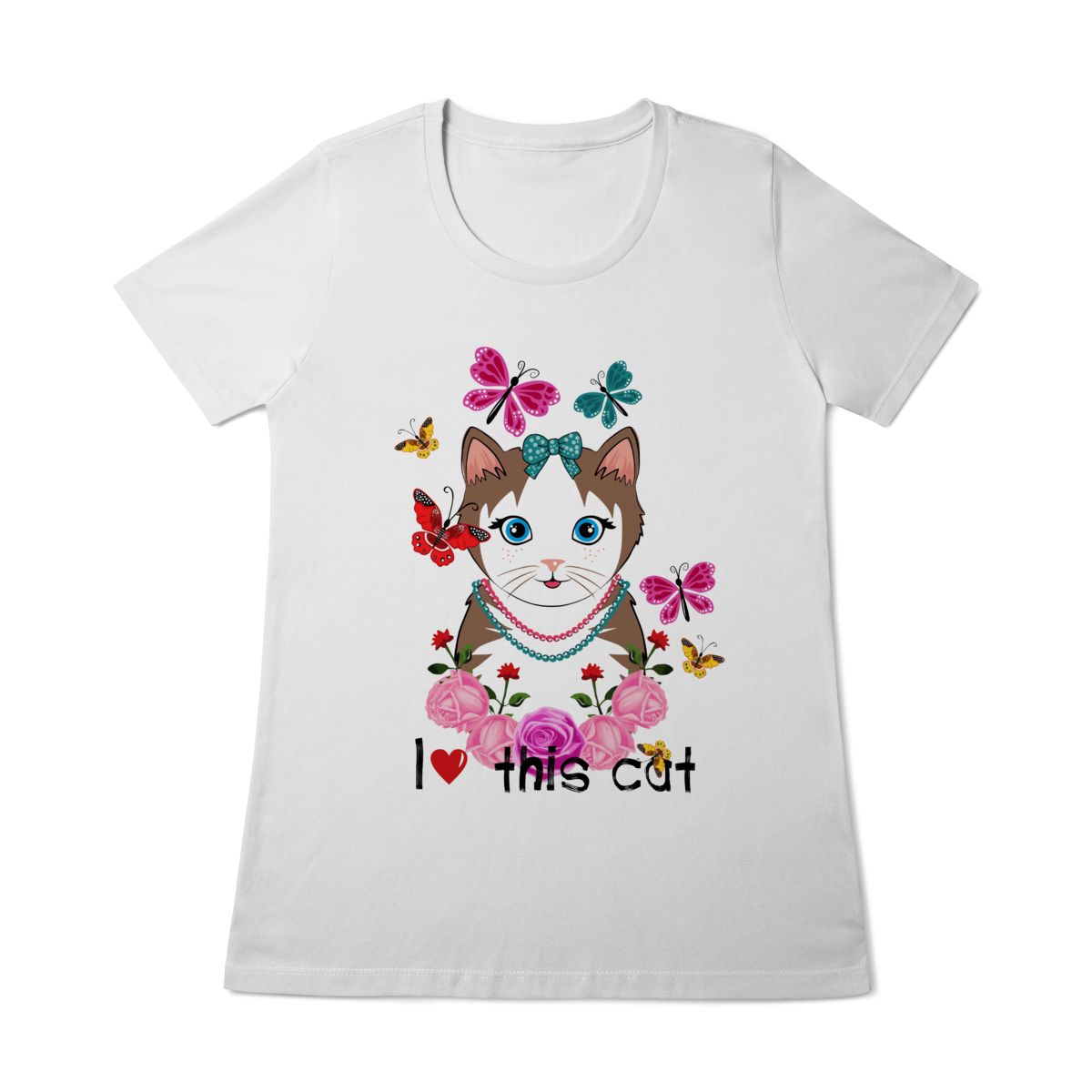 Nome do produto: Camiseta Baby Look Quality - I Love Cat