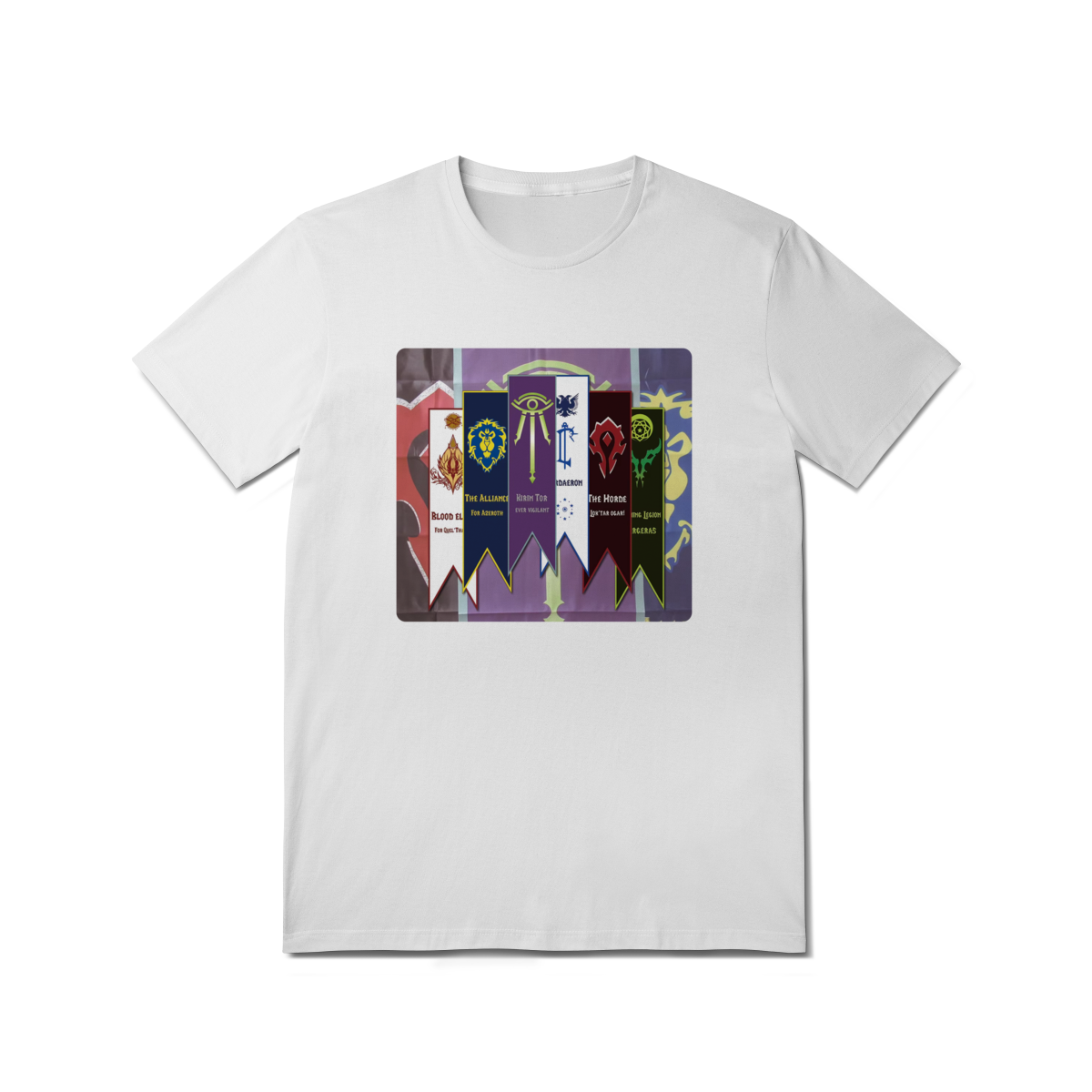 Nome do produto: Camiseta Quality World of Warcraft - Estandartes