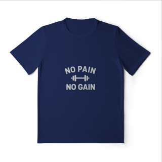 Nome do produto Camiseta Sport Dry UV No Pain No Gain – Performance & Motivação