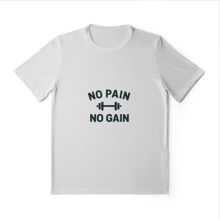 Nome do produto Camiseta Sport Dry UV No Pain No Gain – Performance & Motivação