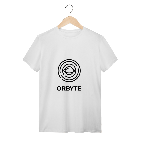 Camiseta Masculina Básica Preta Algodão Logo Minimalista Streetwear Orbyte