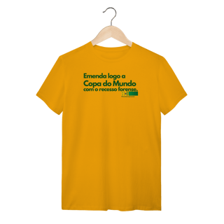 Nome do produto Tshirt emenda logo a copa do mundo com o recesso forense