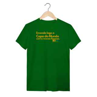 Nome do produto Tshirt emenda logo a copa do mundo com o recesso forense