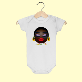 Nome do produto Body Infantil Black Girl com brinco e colar