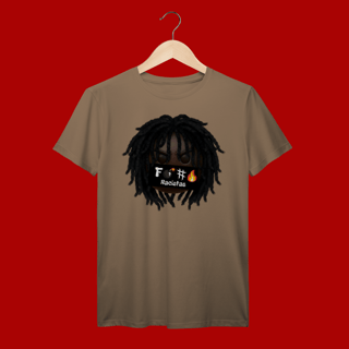 Nome do produto T-shirt Prime Black Power Emoji - Fogo nos racistas - Vozes Pretas
