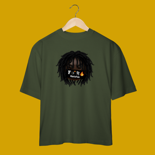 Nome do produto Camiseta Oversized Black Emoji Fogo Nos Racistas