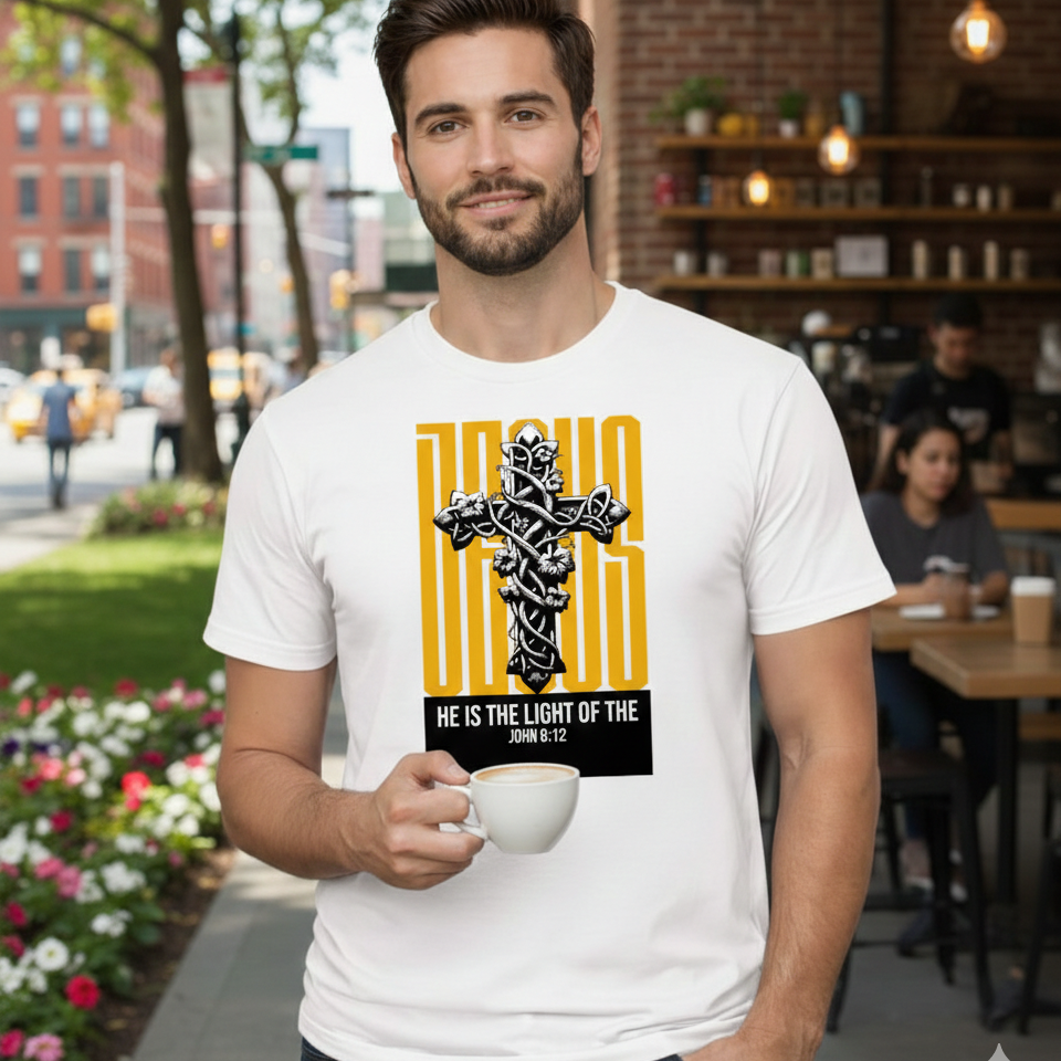 Camiseta Religiosa 100% Algodão – Estampa Gospel Jesus Unissex Fio 30.1 Premium