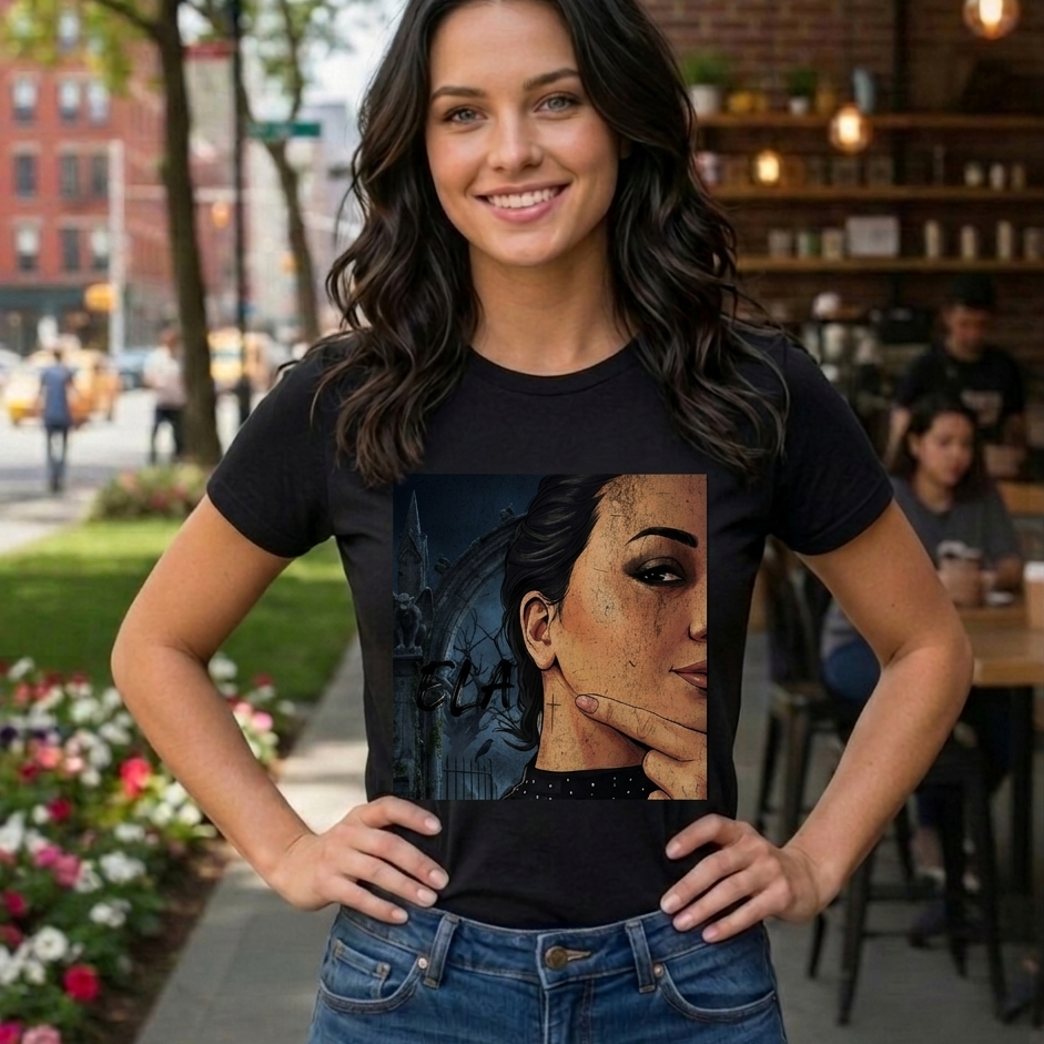 Camiseta Personalizada RenataShop Ela Cruz Unissex 100% Algodão Fio 30.1 Estilo Cristão
