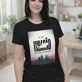 Nome do produto Camiseta Preta T-shirt Quality Temática Tubarão 