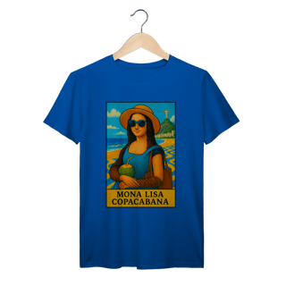 Camiseta Prime Mona Lisa Copacabana – Arte Clássica em Clima Tropical Brasileiro