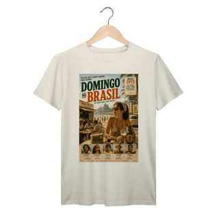 Nome do produto Domingo no Brasil – Poster Vintage Brasileiro Praia e Nostalgia Tropical