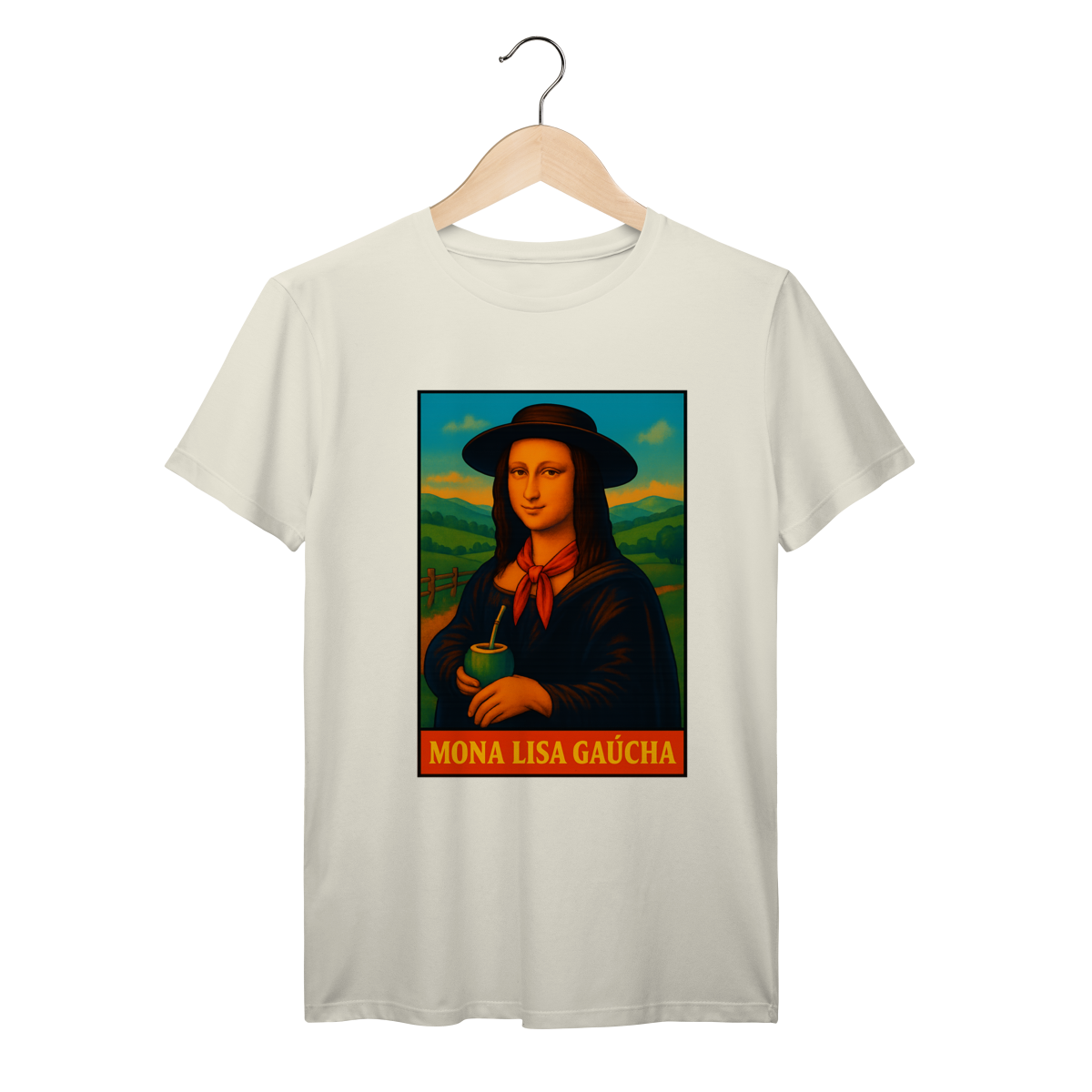 Nome do produto: Camiseta Mona Lisa Gaúcha