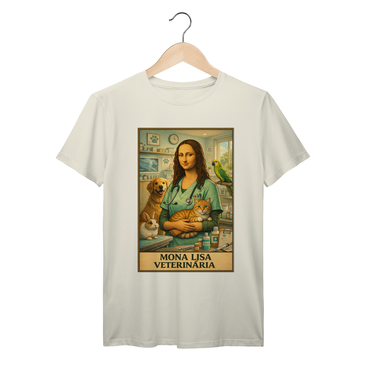 Nome do produto: Camiseta Mona Lisa Veterinária