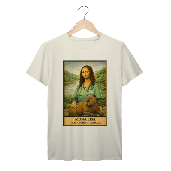 Camiseta Mona Lisa Veterinária – Capivara