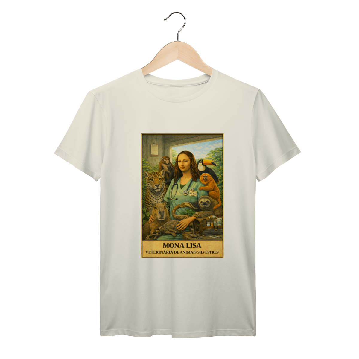 Nome do produto: Camiseta Mona Lisa Veterinária de Animais Silvestres