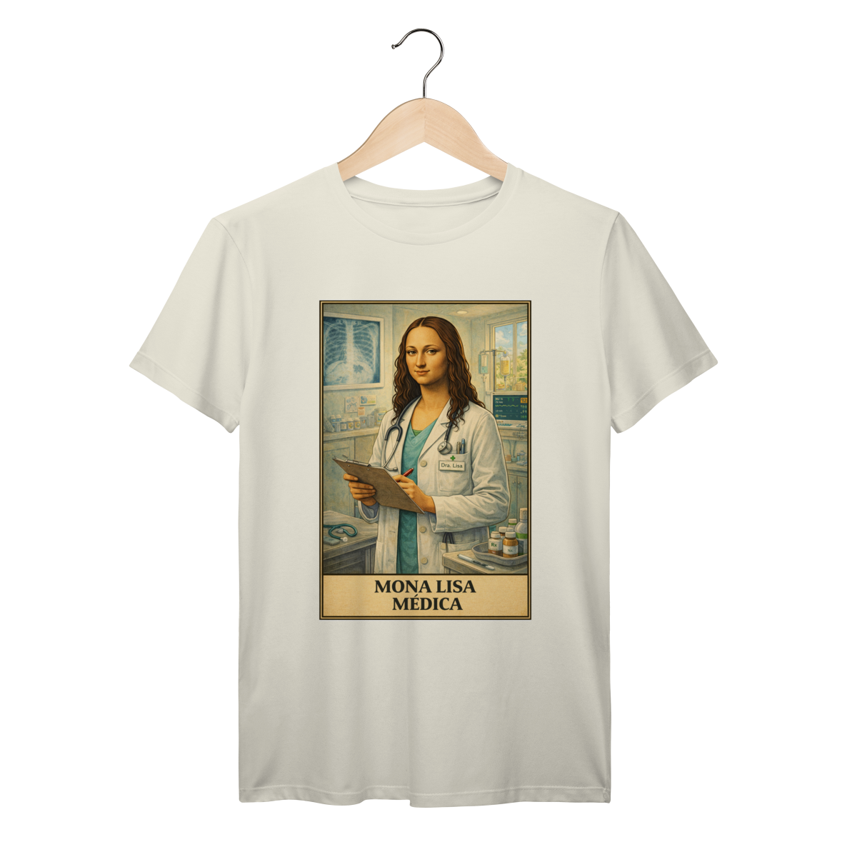 Nome do produto: Camiseta Mona Lisa Médica