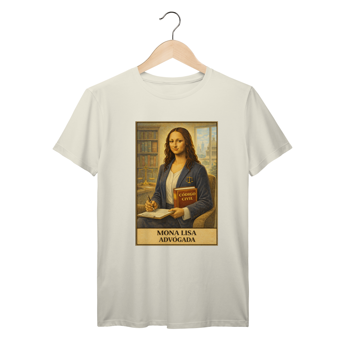 Nome do produto: Camiseta Mona Lisa Advogada