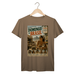 Nome do produto Domingo no Brasil – Poster Vintage Brasileiro Praia e Nostalgia Tropical