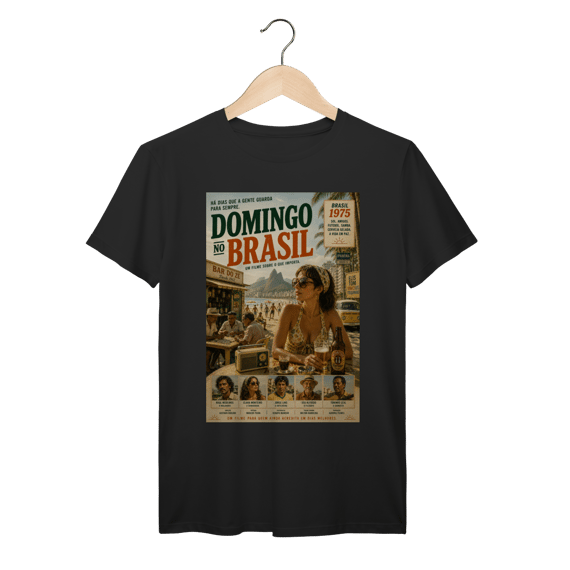 Domingo no Brasil – Poster Vintage Brasileiro Praia e Nostalgia Tropical