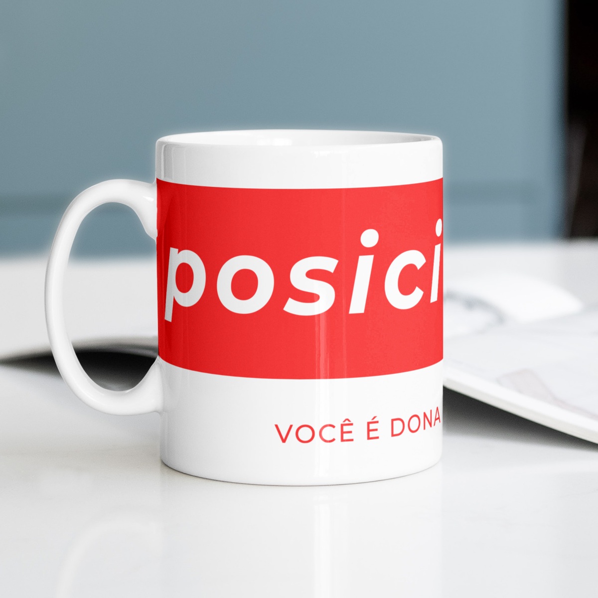 Nome do produto: Caneca Empreendedora Feminina Posicione-se | Rede Prosperidade Plena