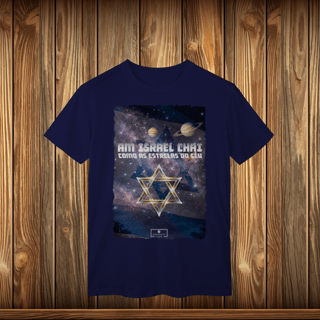 Nome do produto T-Shirt Classic - AM ISRAEL CHAI - ESTRELAS