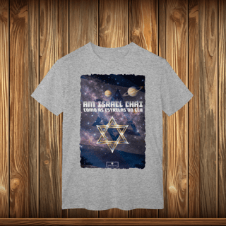 Nome do produto T-Shirt Classic - AM ISRAEL CHAI - ESTRELAS