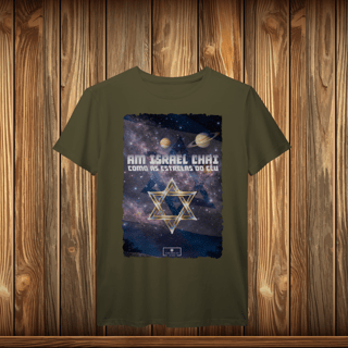 Nome do produto T-Shirt Prime - AM ISRAEL CHAI - ESTRELAS