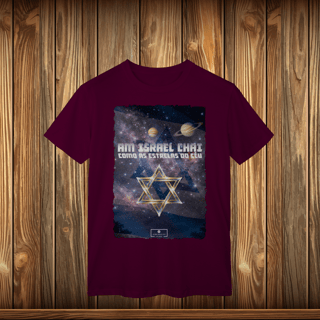 Nome do produto T-Shirt Classic - AM ISRAEL CHAI - ESTRELAS