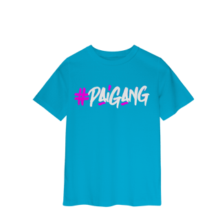 Nome do produto Camiseta #Paigang INFANTIL - Logo Branca e Rosa - Várias Cores