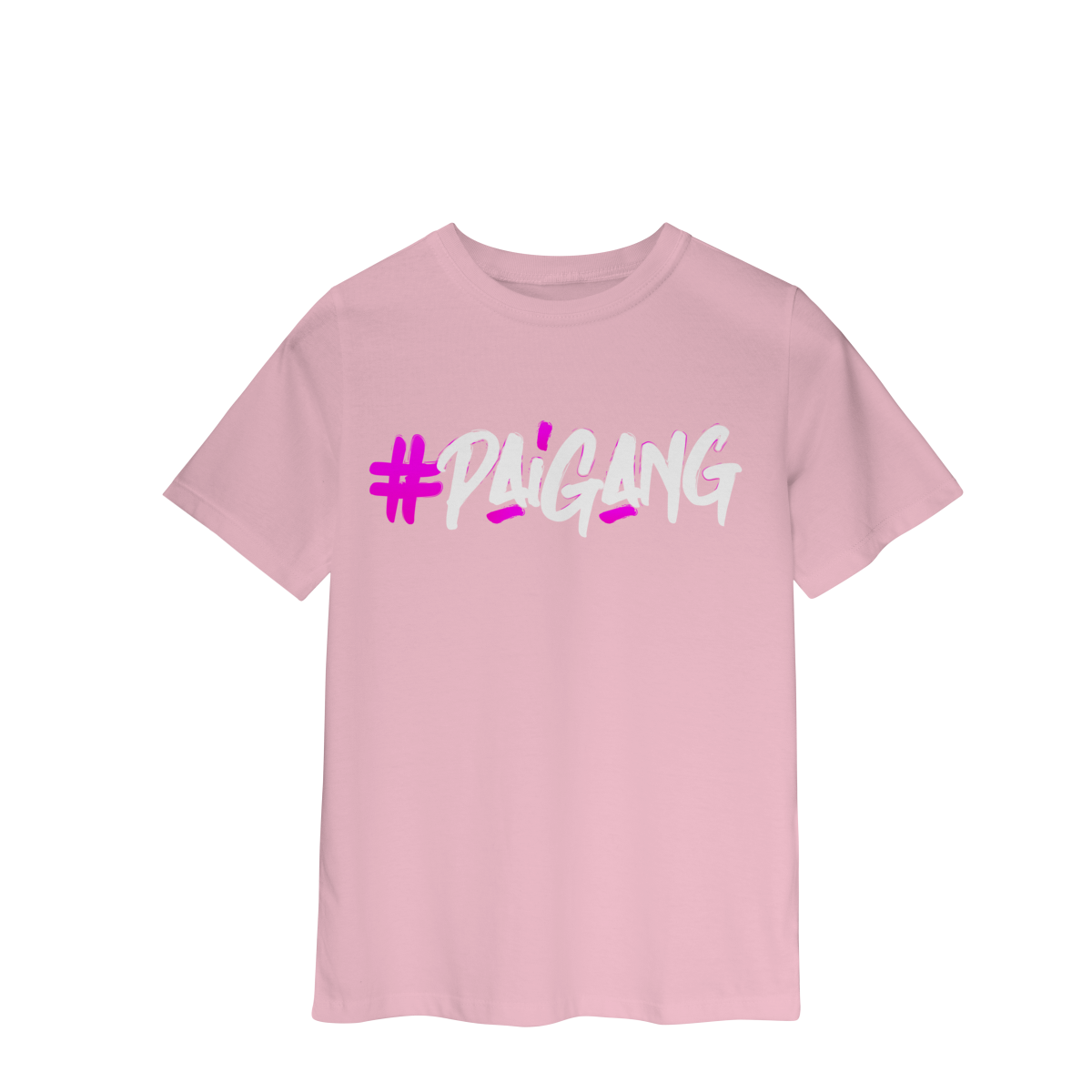 Nome do produto: Camiseta #Paigang INFANTIL - Logo Branca e Rosa - Várias Cores
