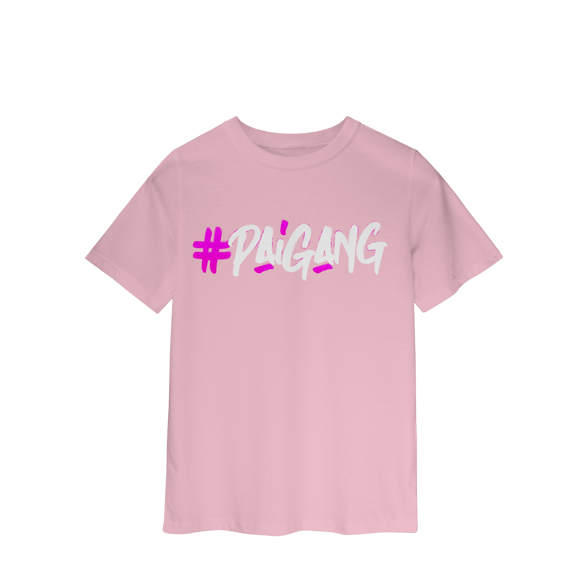 Camiseta #Paigang INFANTIL - Logo Branca e Rosa - Várias Cores