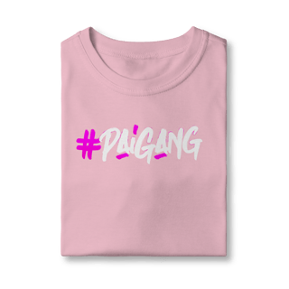 Nome do produto Camiseta #Paigang INFANTIL - Logo Branca e Rosa - Várias Cores
