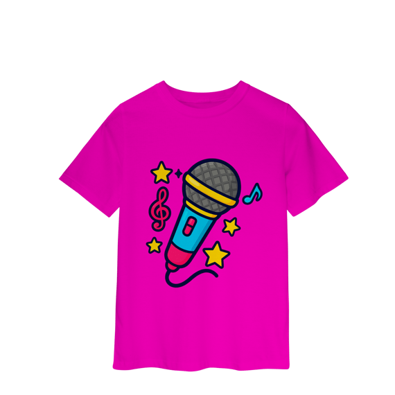 Camiseta Ashley Microfone - INFANTIL (Várias Cores)